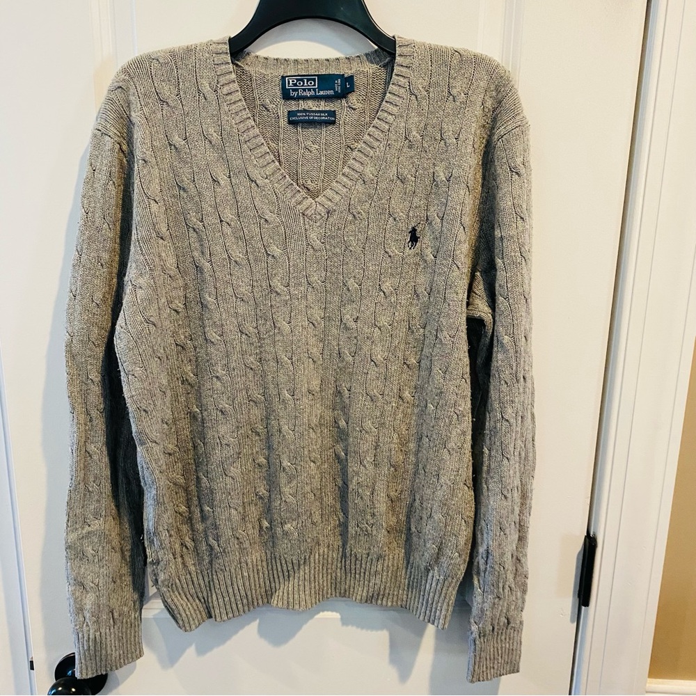Polo by Ralph Lauren Gray V-neck sweater